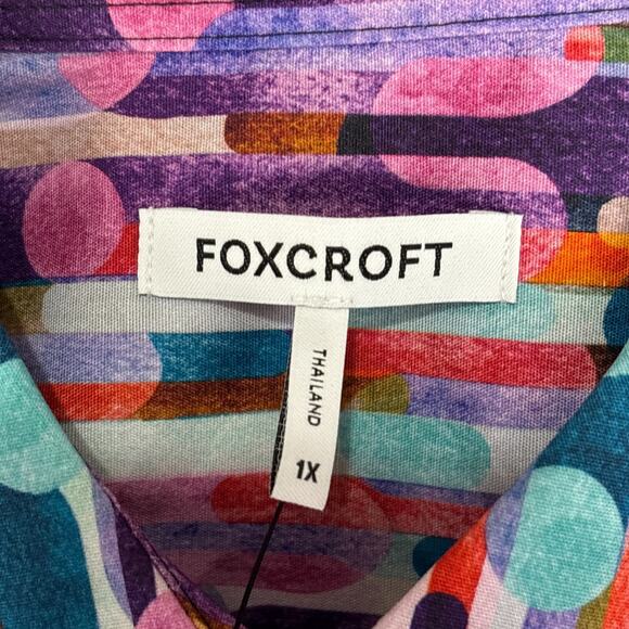 Foxcroft Margie Plus Multicolor Prism Long Sleeve Shirt NWT Size 1X - Picture 3 of 8